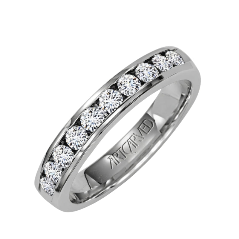 Side View Of Contemporary Diamond Anniversary Band.