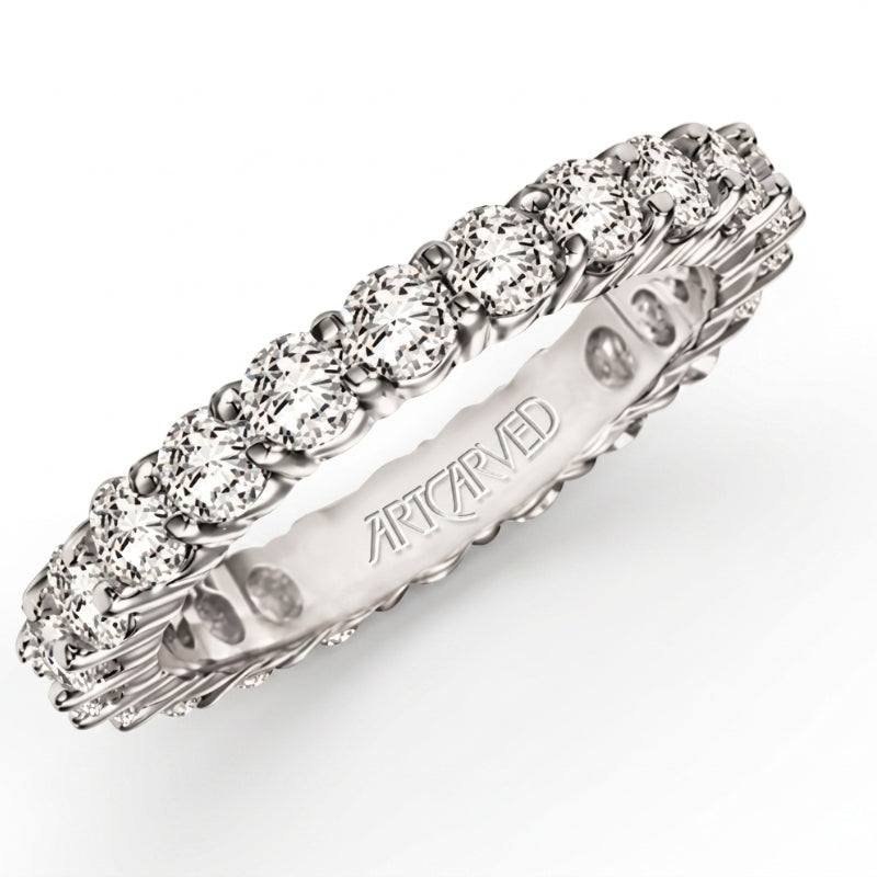 Tilted View OF Eternity Diamond Anniversary Band.