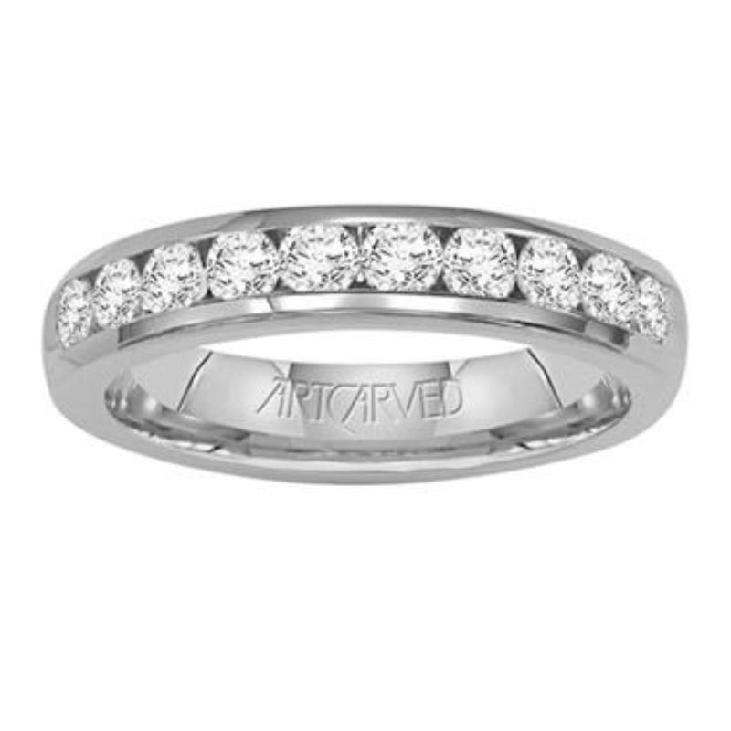 Front View Of Contemporary Diamond Anniversary Band.