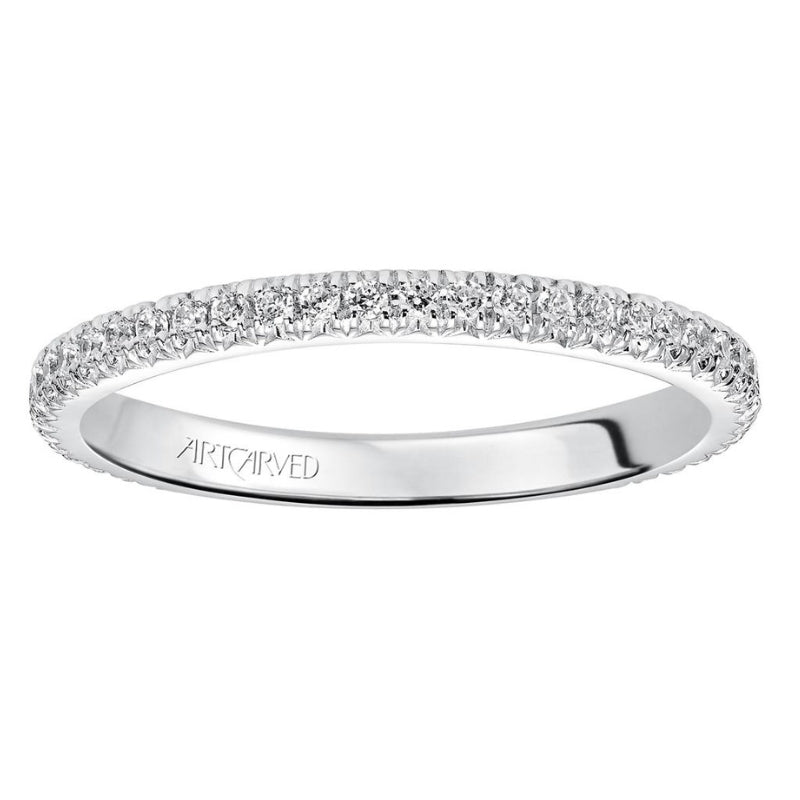 Front View Of Contemporary Stackable Eternity Anniversary Band .