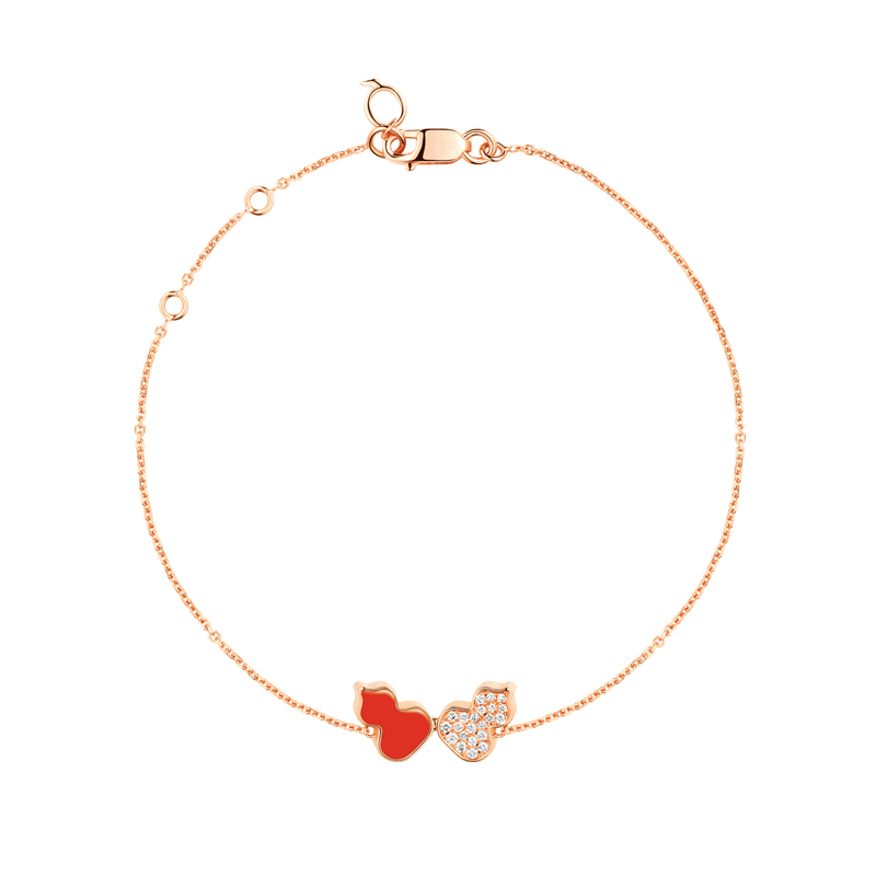 Qeelin Wulu bracelet in 18K rose gold with diamonds and HyCeram® WEB40ANRGRH