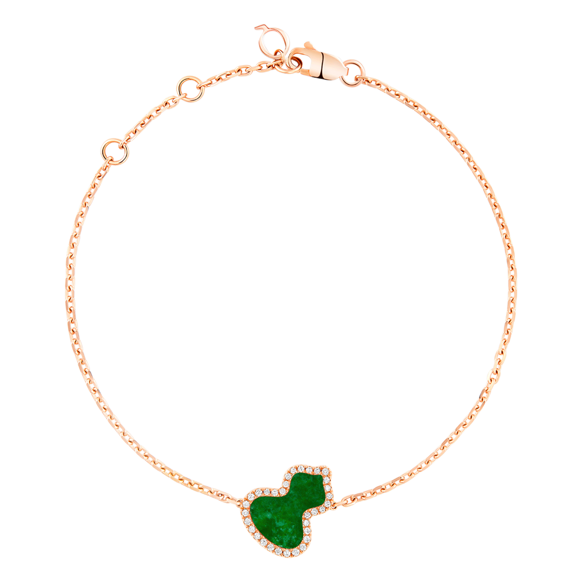 Wulu Small Bracelet in 18K Rose Gold Set with Jade and Diamonds WUB40ABRGJE product shot