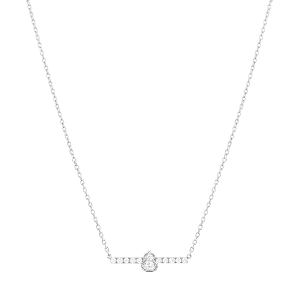 Wulu mini necklace in 18K white gold set with diamonds
