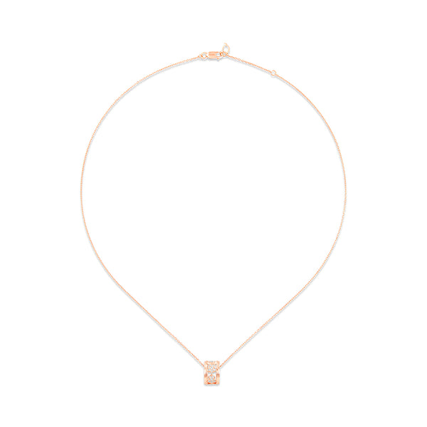 Small Wulu necklace in 18K rose gold with diamonds 2