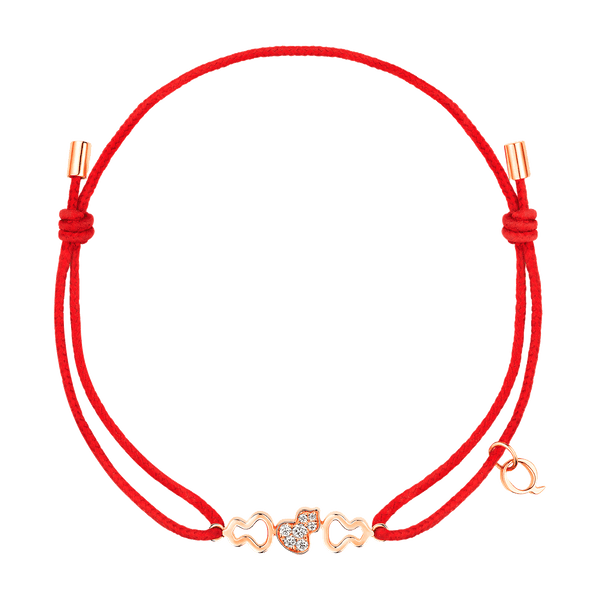 Qeelin Wulu Red Cord Bracelet WWC50ACRGDI