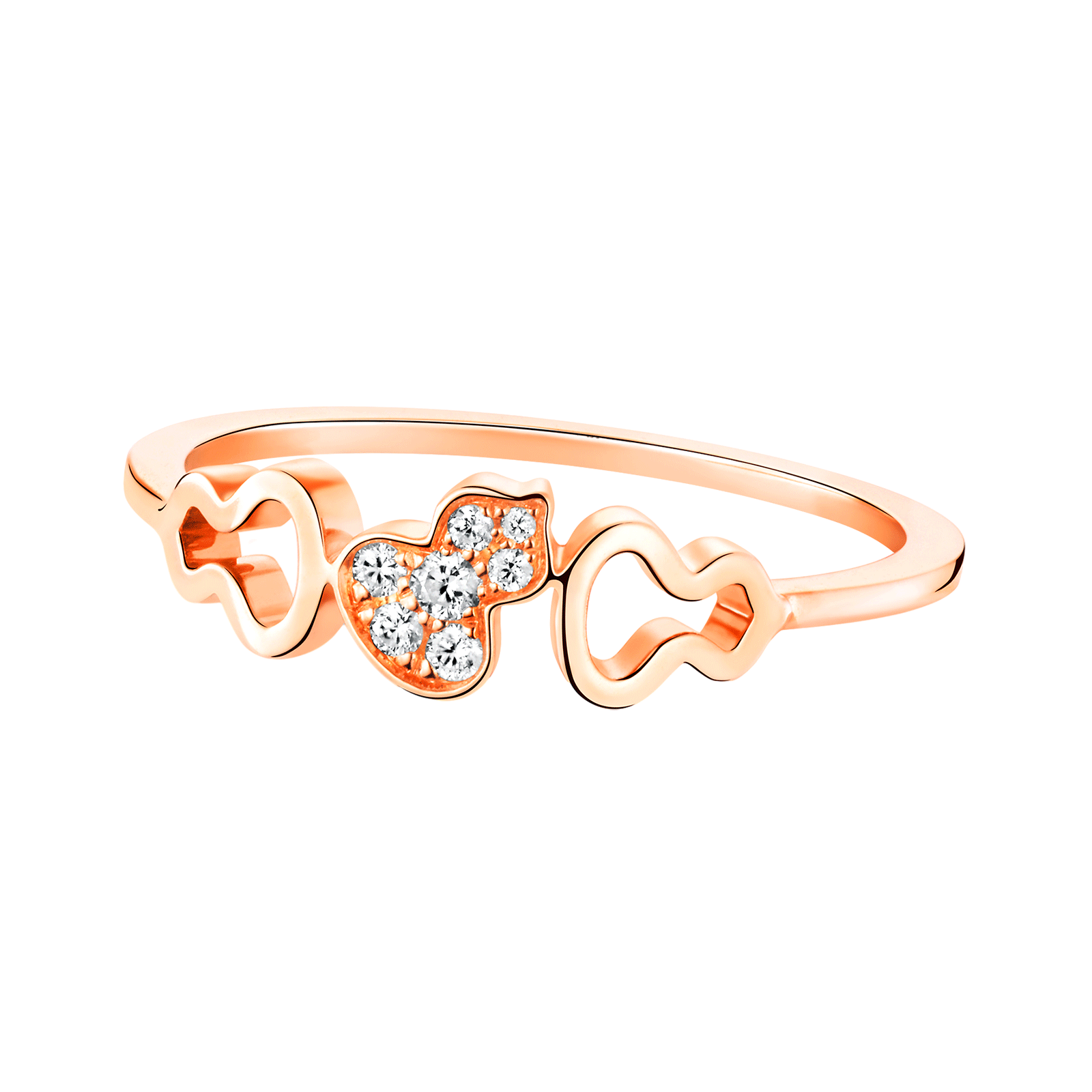 WuluWulu petite ring in 18K rose gold set with diamonds
