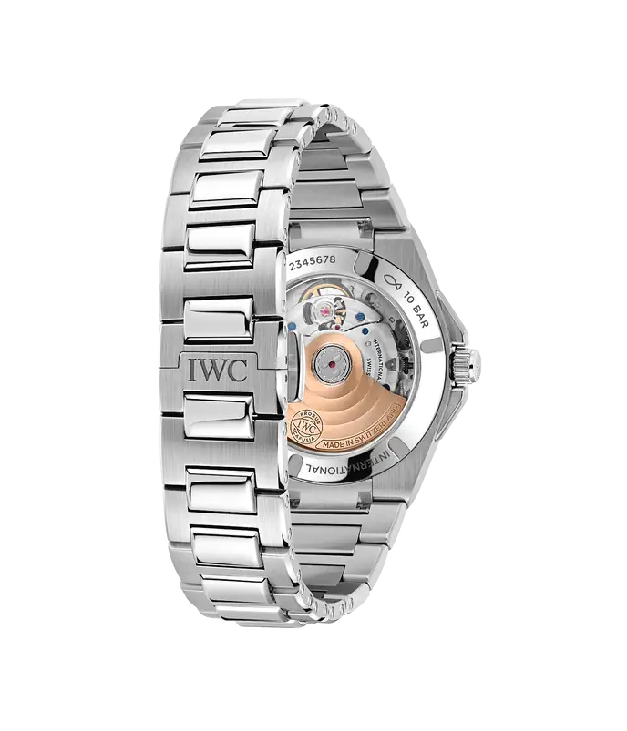Back View IWC Ingenieur Automatic 35 Watch With Strap.