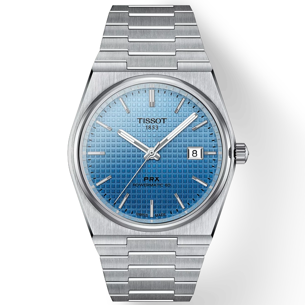 Stainless Steel Tissot Watch with blue dial and date indicator