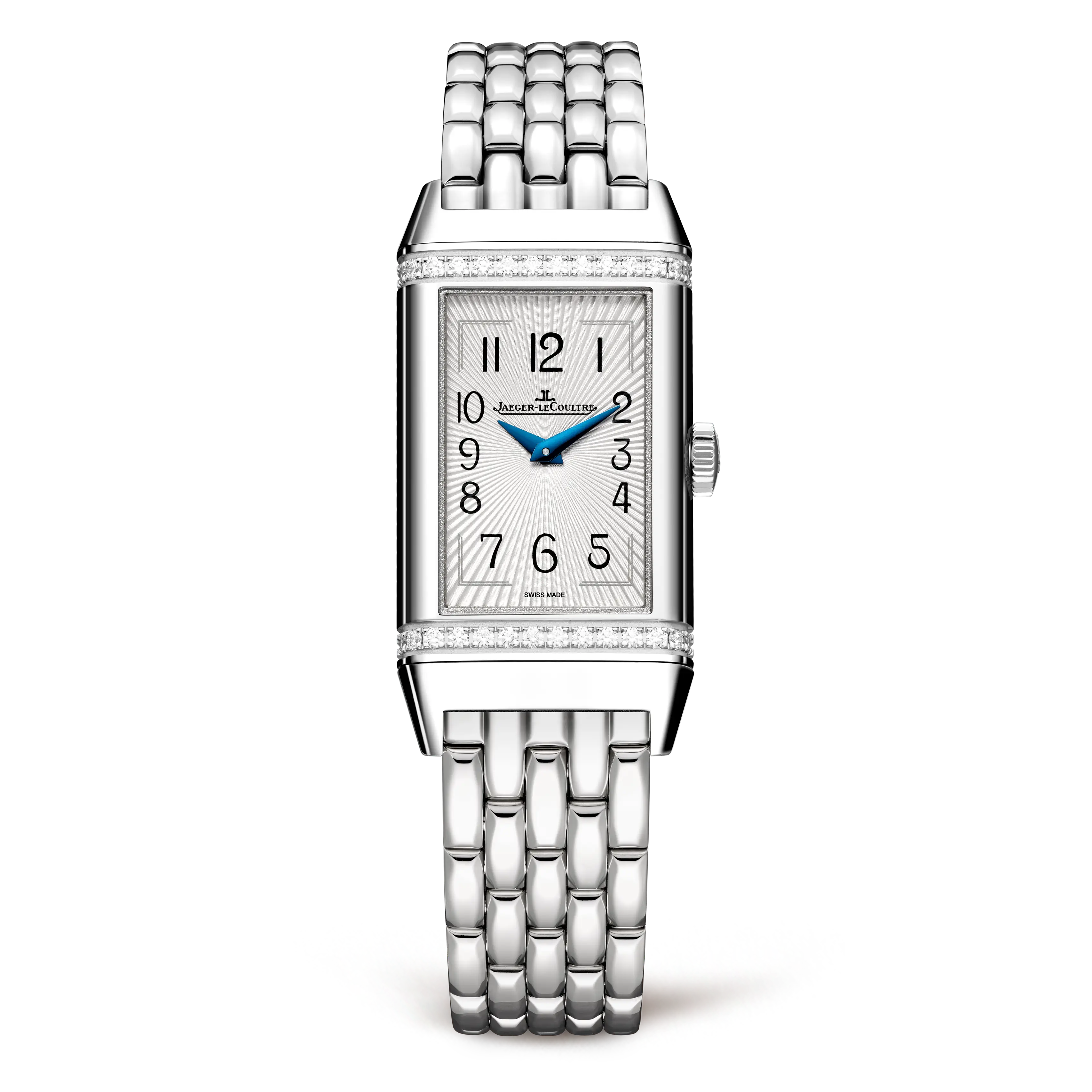 Front View of Reverso One Monoface 40.1 x 20 mm Quartz Steel Diamond Watch Q3288121