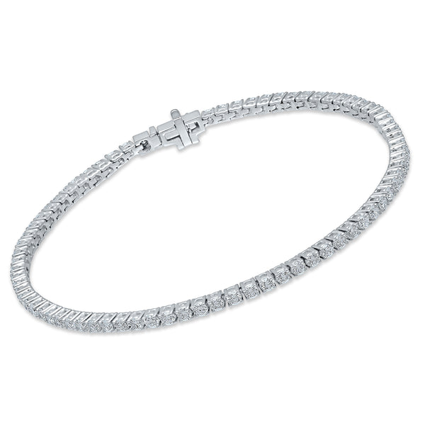 Certified Lab Grown Diamond Platinum Tennis Bracelet 2ctw