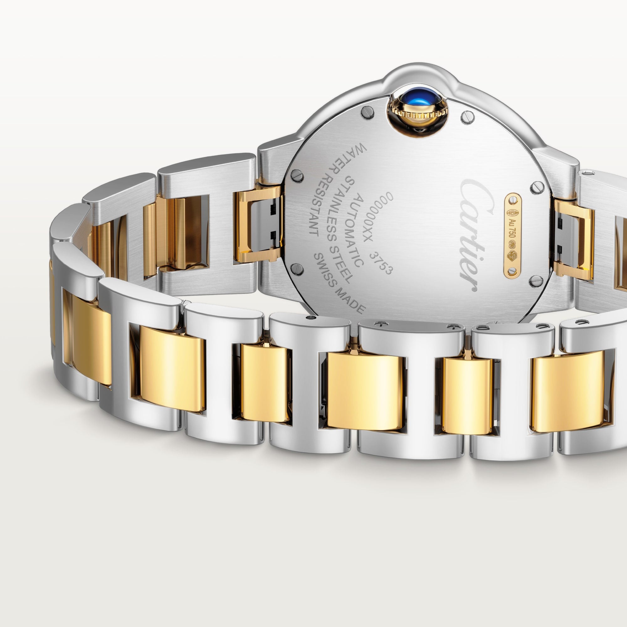 Back View of Cartier Ballon Bleu Steel & Gold 33mm W2BB0037