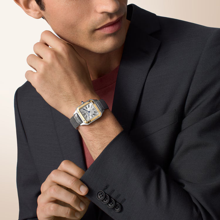 Lifestyle image  of Cartier Santos-Dumont Large 18K Yellow Gold and Steel Quartz W2SA0046