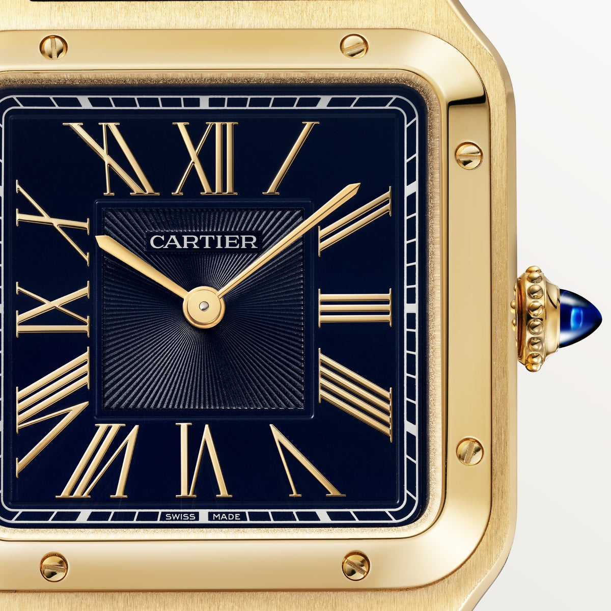 Cartier Santos-Dumont Large Model Blue on Gold WGSA0115