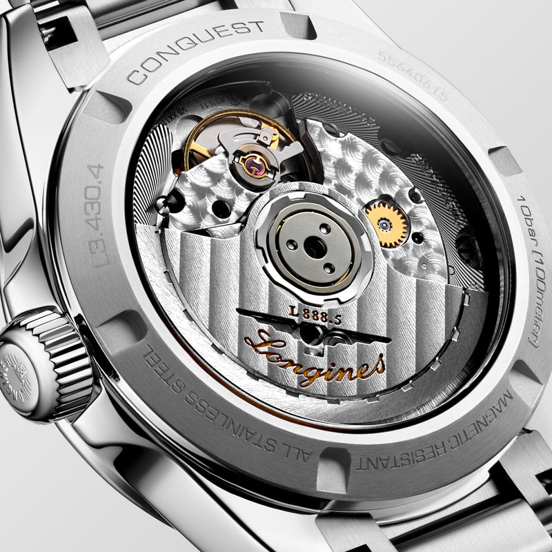 Backcase View Longines Pink Conquest 34mm