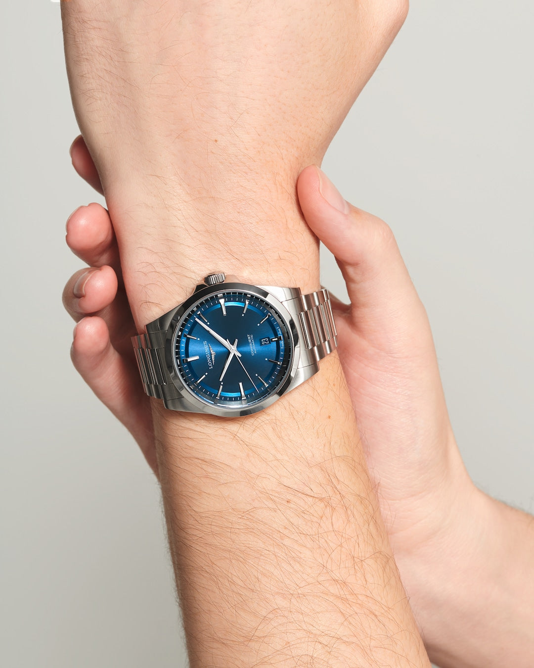 Longines Conquest Sunray Blue 41mm L38304926 Model Wrist Shot