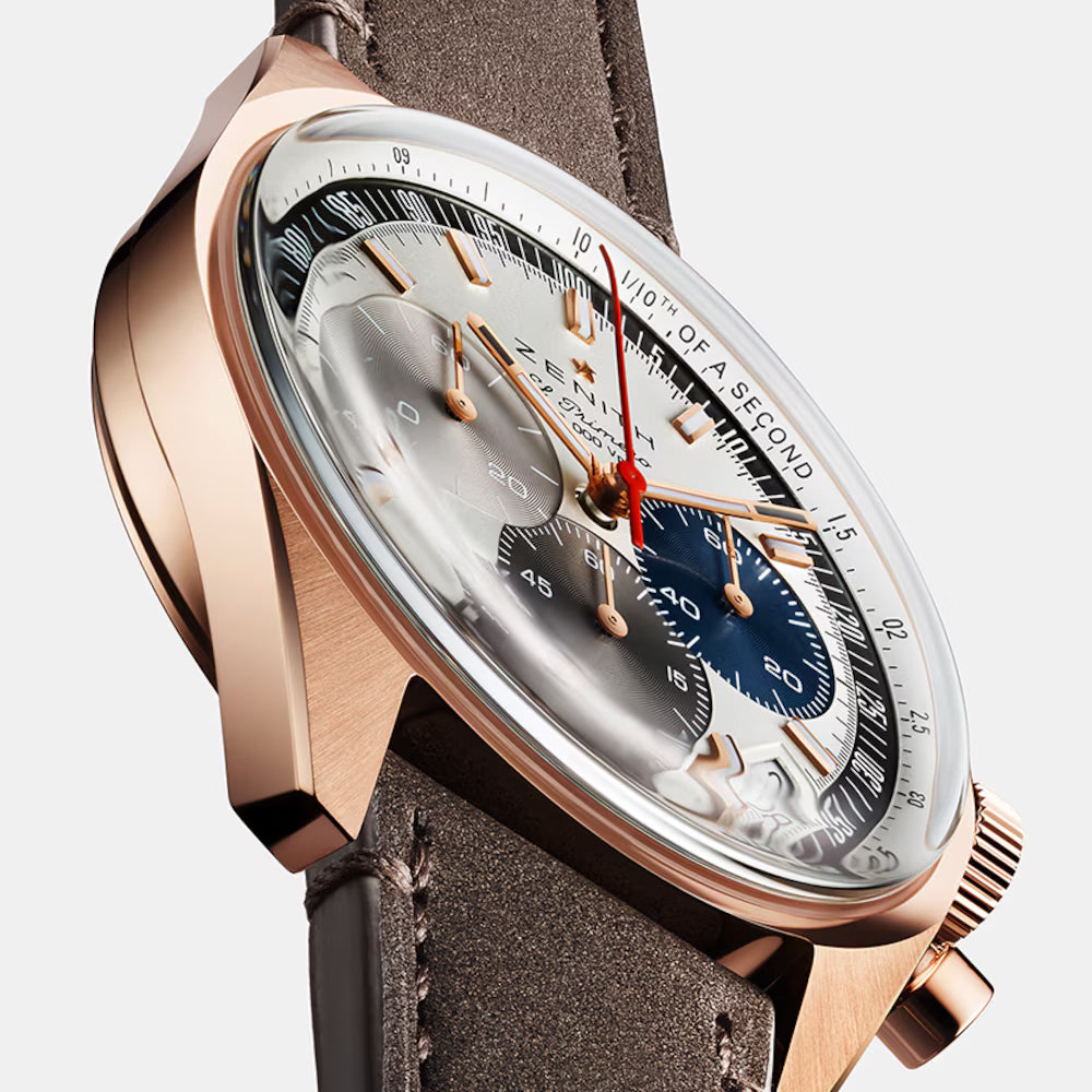 Zenith Chronomaster Original Rose Gold 38mm 18.3200.3600/69.C901 dial side view closeup