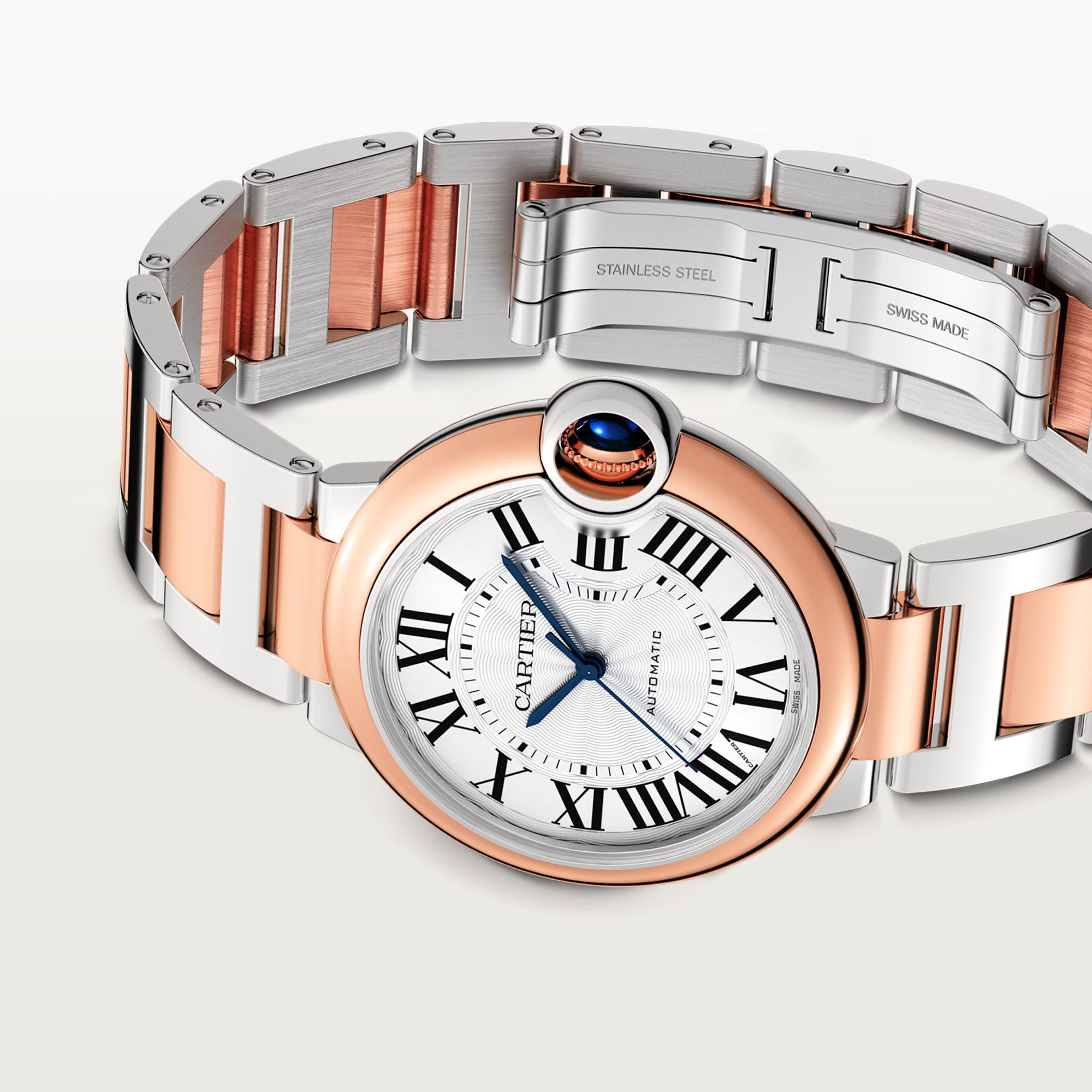 Angled front-three-quarter view of Cartier Ballon Bleu de Cartier watch W2BB0033