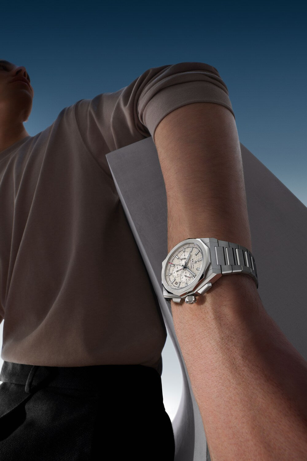Zenith Defy Skyline Chronograph Silver White 42mm 03.9500.3600/01.I001 model wrist shot 3