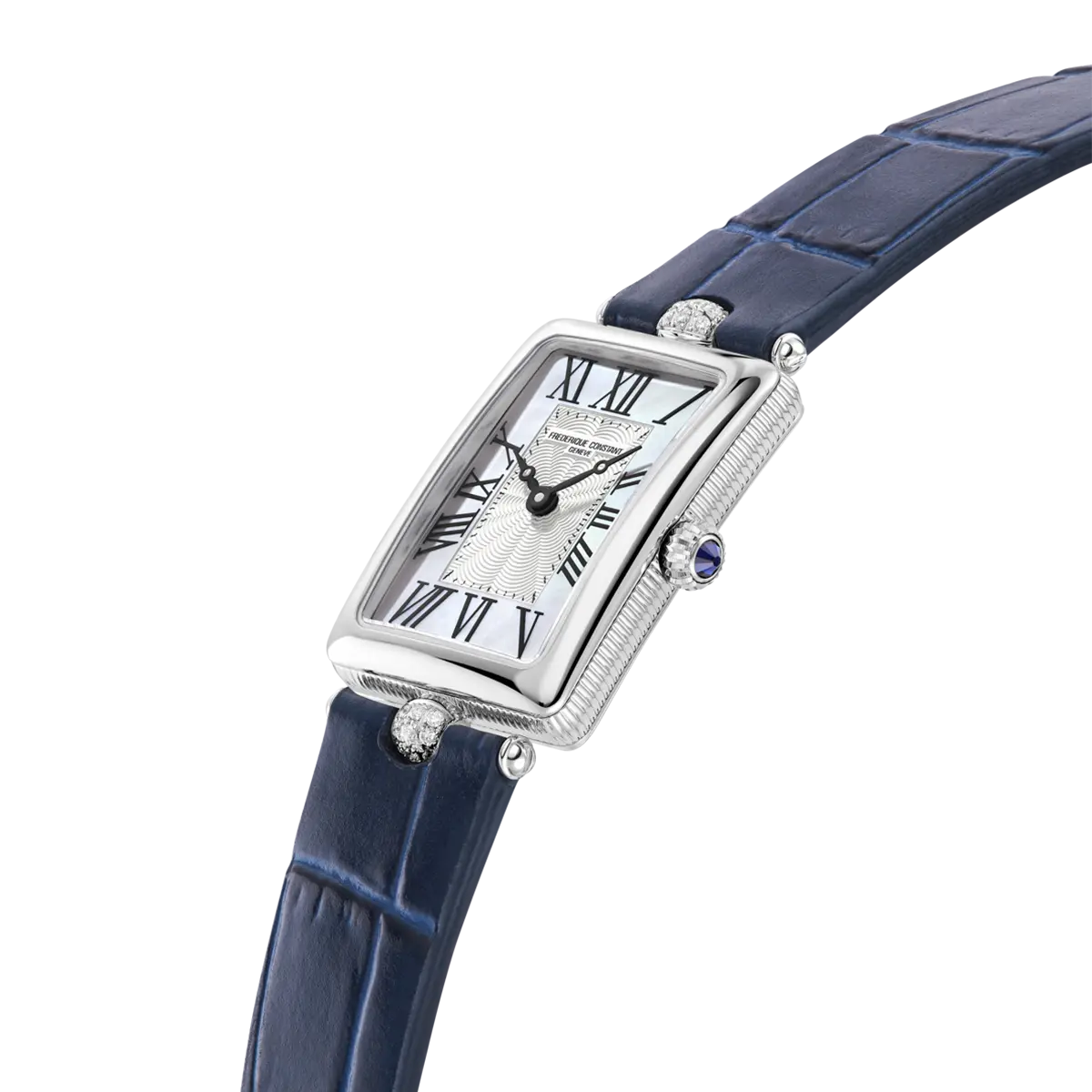 Frederique Constant Classics Art Deco Carree White Mother of Pearl 28mm FC0200MPW2AC2D6 side view