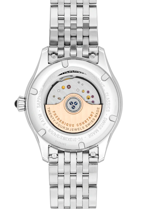 Frederique Constant Classics Ladies Double Heart Beat Blue Aventurine 36mm FC313AVD3BD6B caseback