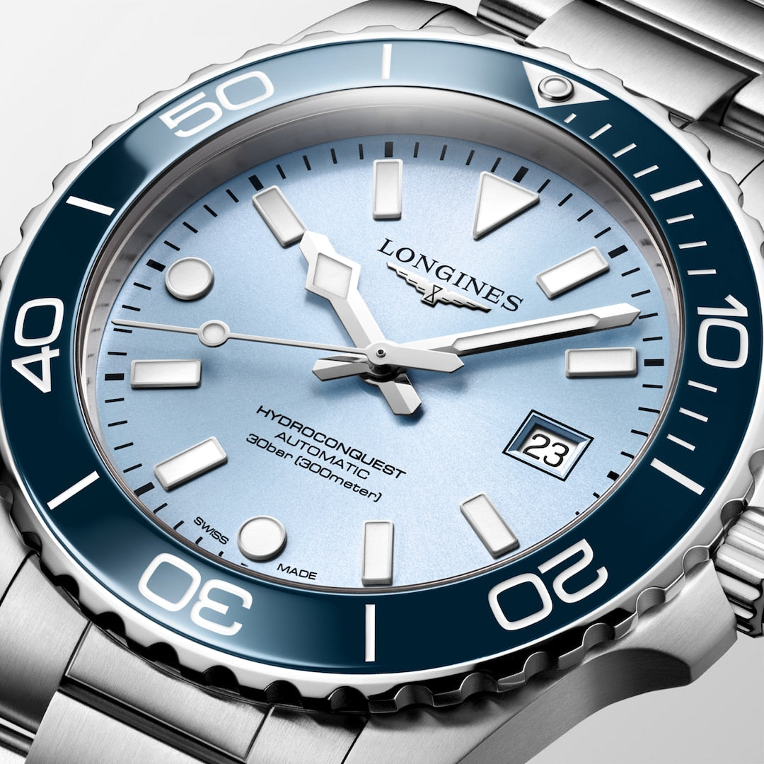 Dial View Longines HydroConquest Automatic Frosted Blue 39mm/42mm