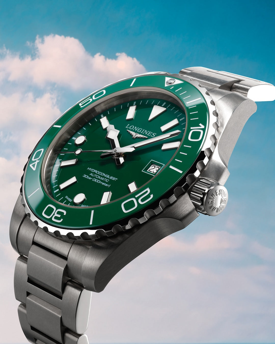 L37884066 | Longines HydroConquest Frosted Green Dial Automatic