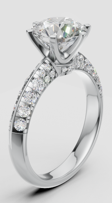 Micropave Knife Edge Engagement Ring