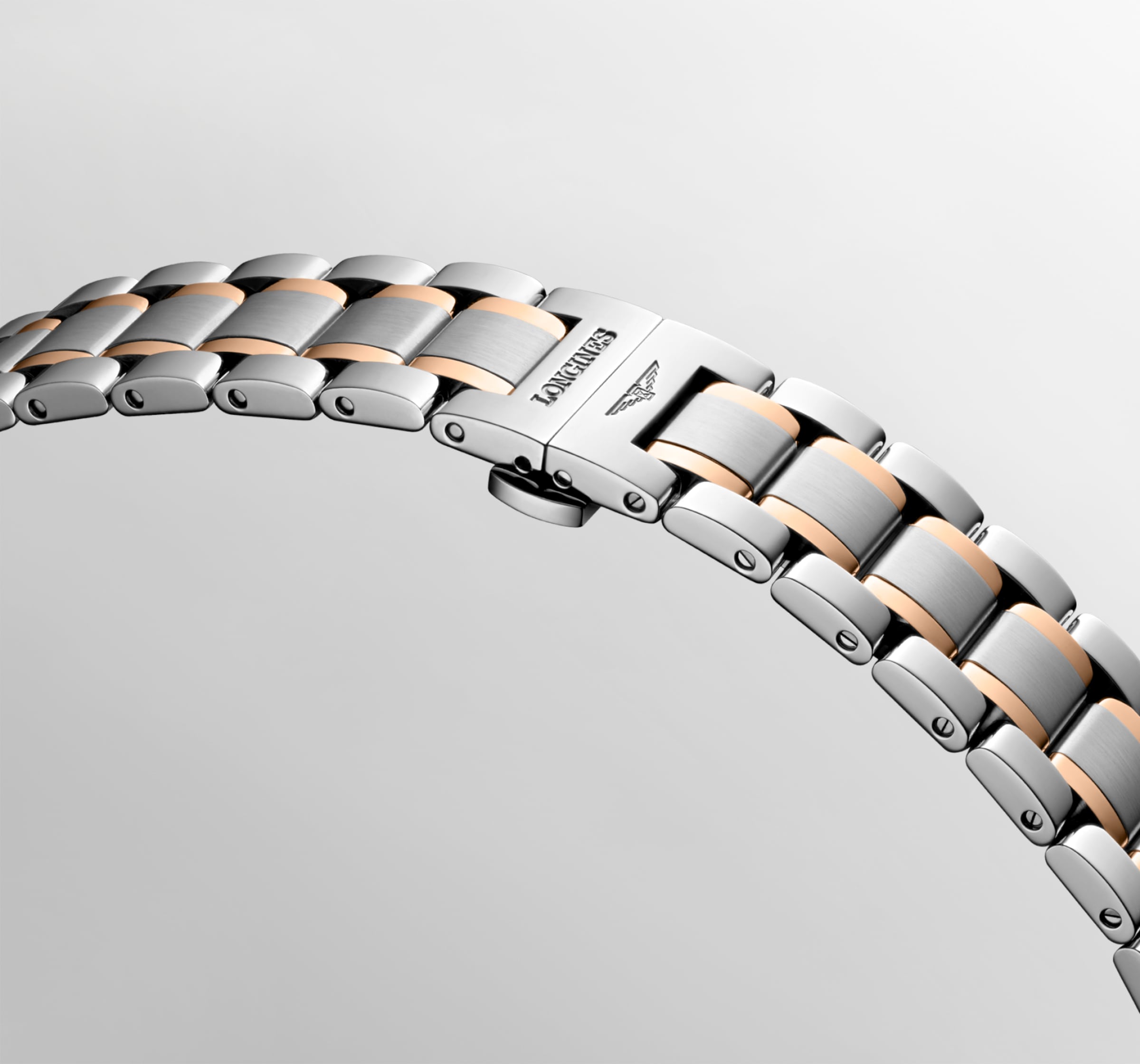 Bracelet view of  Longines Master Collection Mother of Pearl Moon Phase 34mm