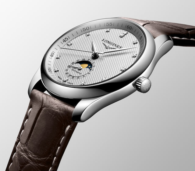 Master Collection 40mm Stainless Steel Diamond Dial with Moon Phase