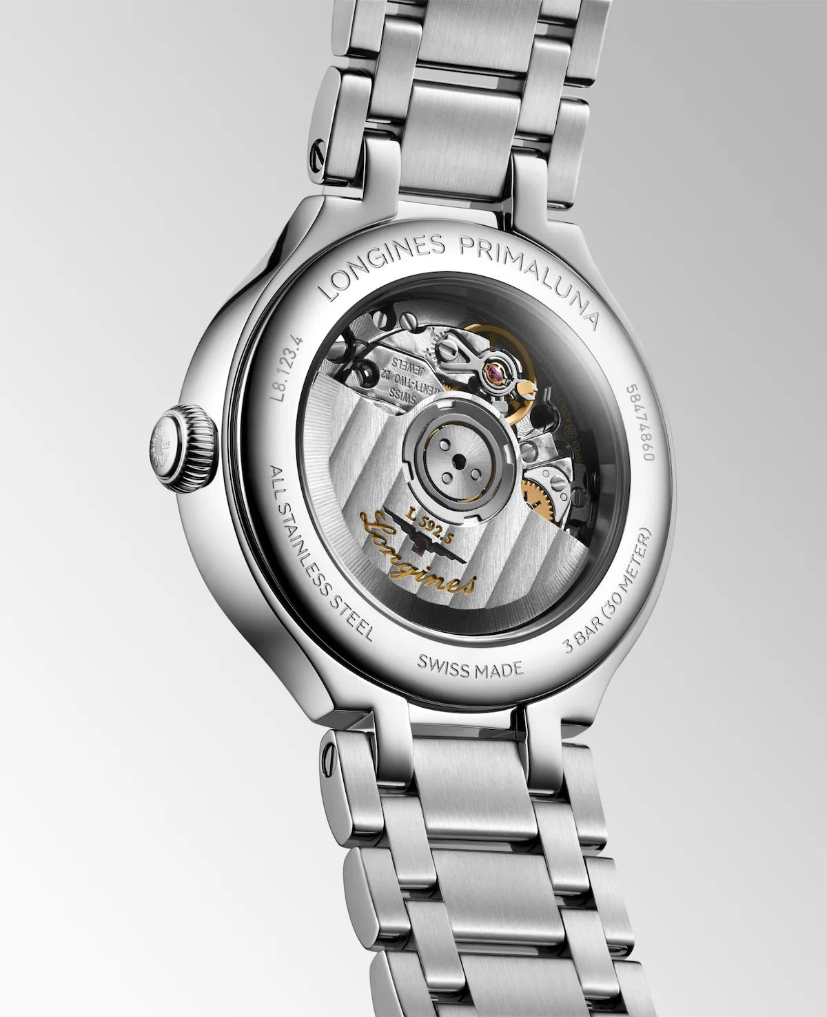 Back view of Longines Primaluna Automatic Steel 30mm L81234716