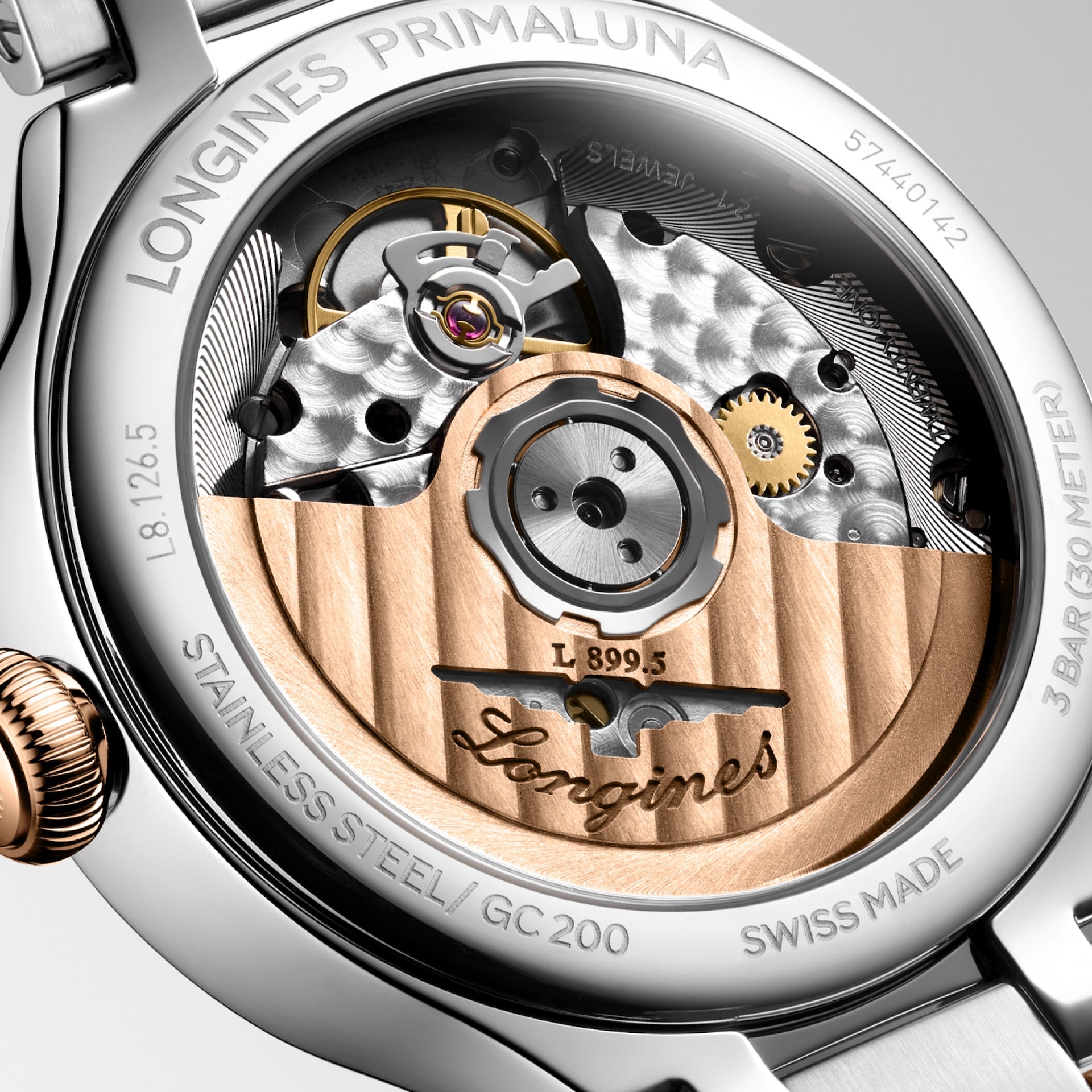 PrimaLuna Stainless Steel Moon Phase Diamonds 34mm L81265717