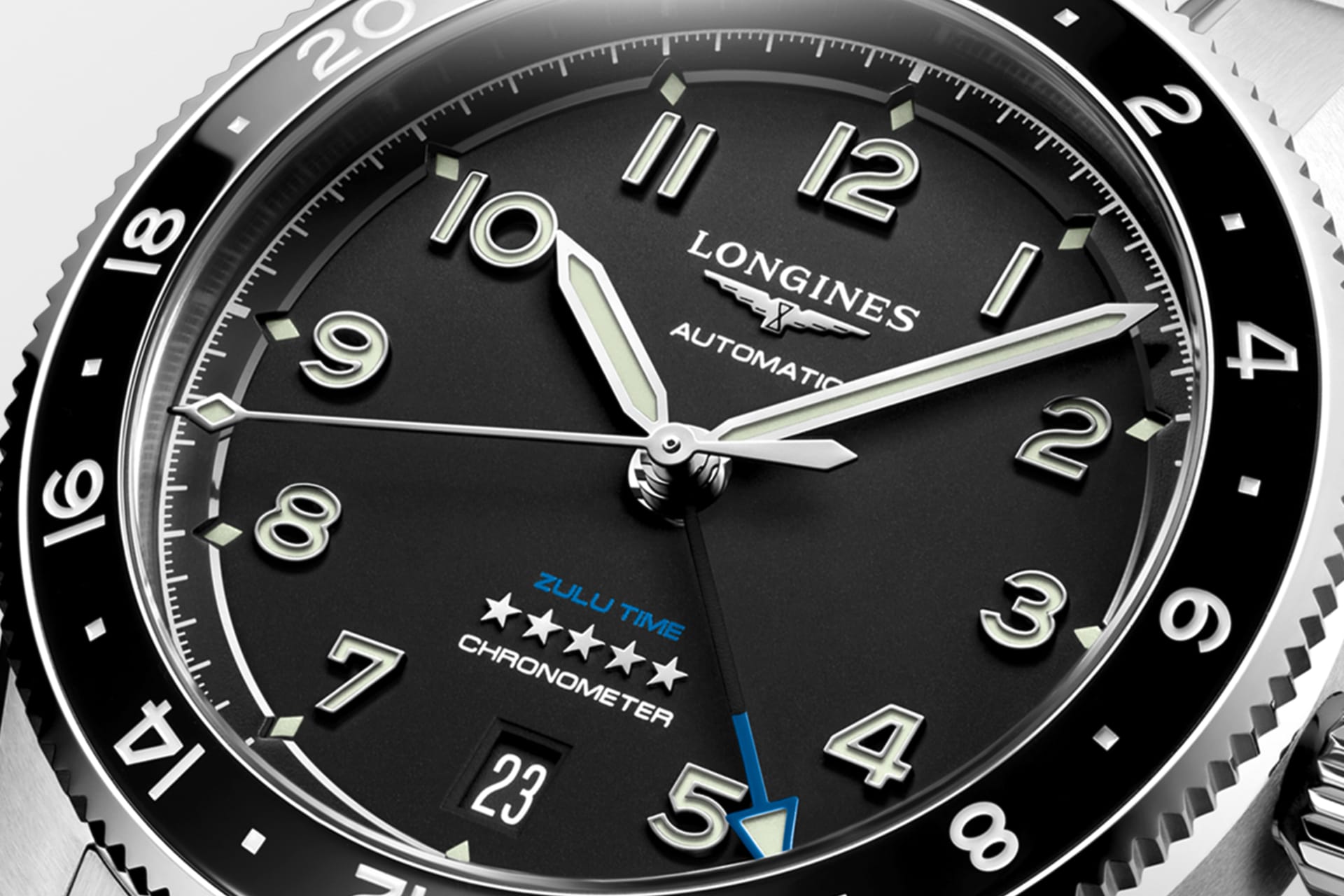 Longines Spirit Zulu Time Black Dial 39mm