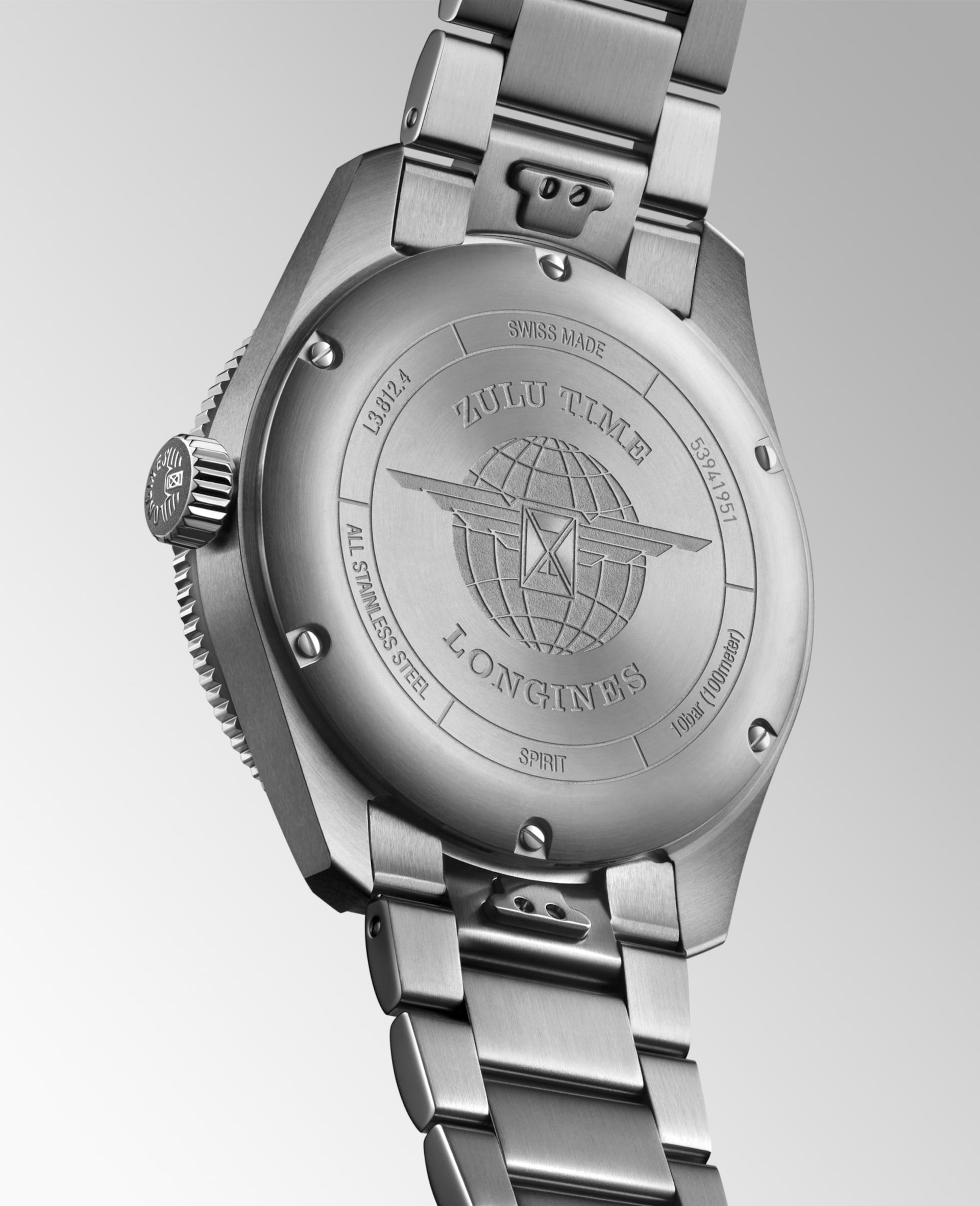 L38124636 | Longines Spirit Zulu Time Anthracite Dial Bracelet Watch