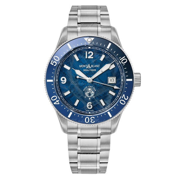 Montblanc 1858 Iced Sea Automatic Date Blue Watch 129369