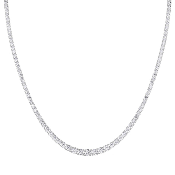Platinum Lab-Grown Diamond Graduated Necklace – 15ctw, Certified