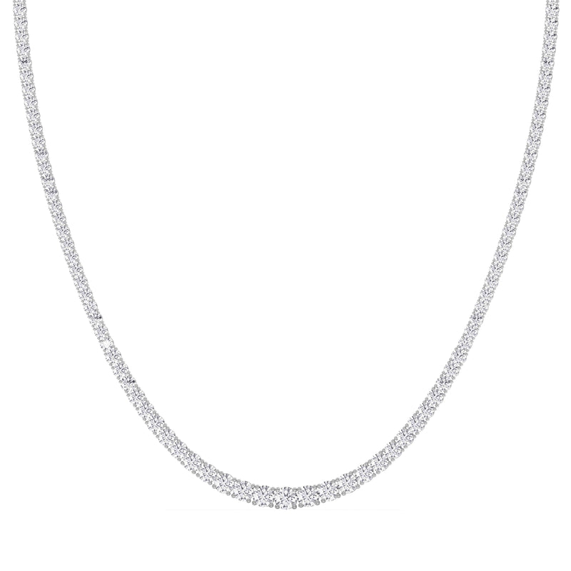Platinum Lab-Grown Diamond Graduated Necklace – 15ctw, Certified