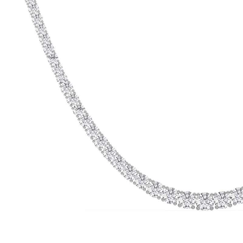 Platinum Lab-Grown Diamond Graduated Necklace – 15ctw, Certified