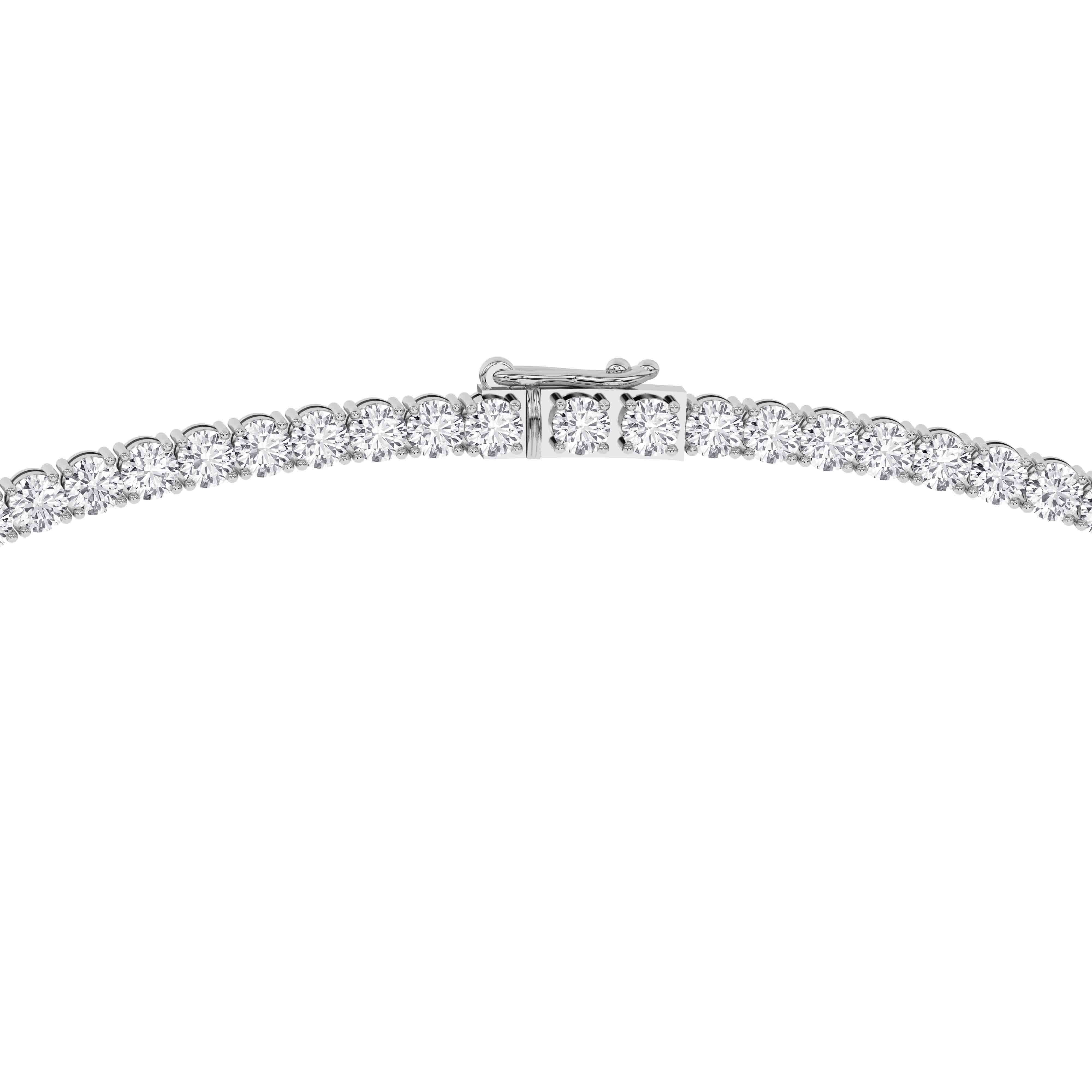Platinum Lab-Grown Diamond Graduated Necklace – 15ctw, Certified