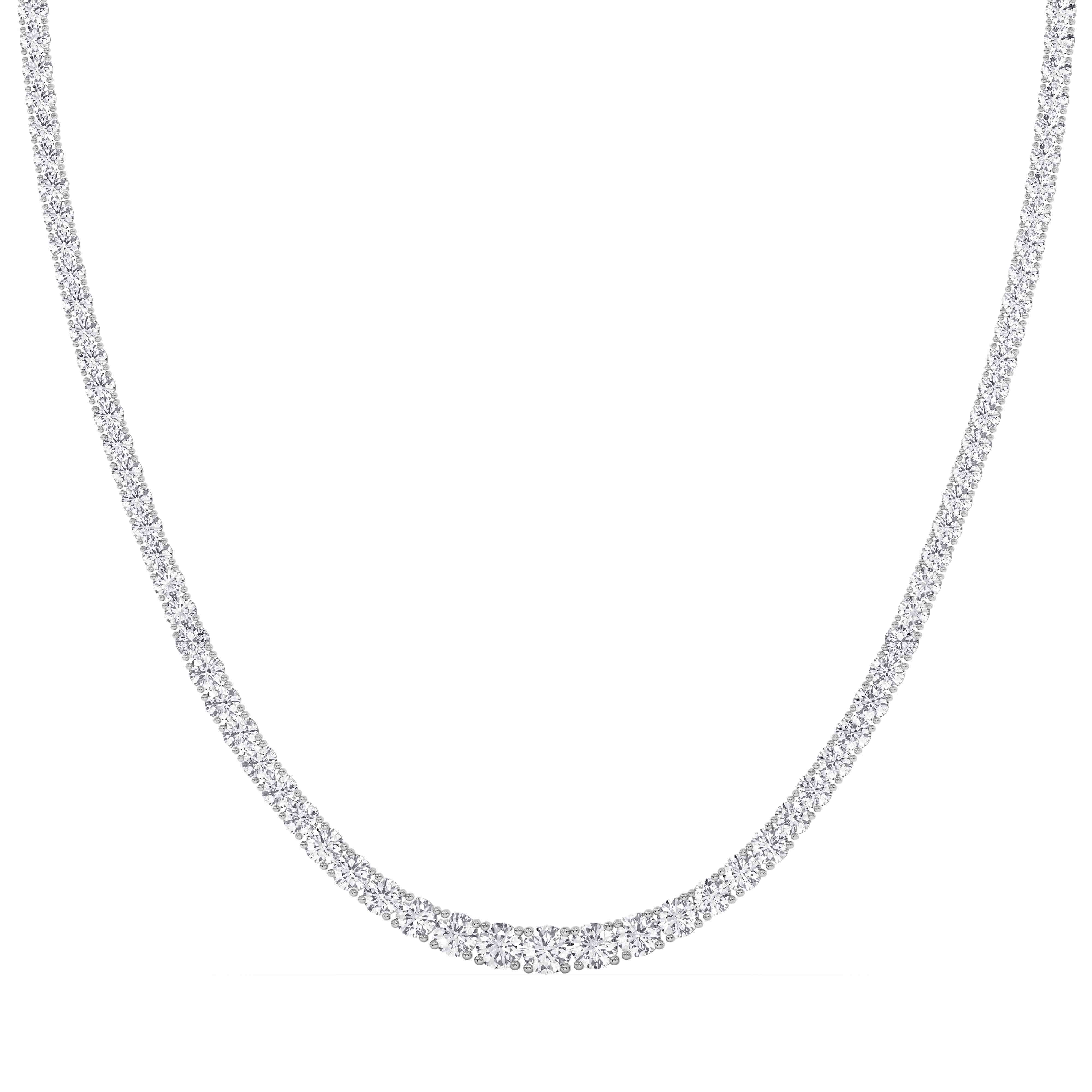 Platinum Lab-Grown Diamond Graduated Necklace – 20ctw, Certified