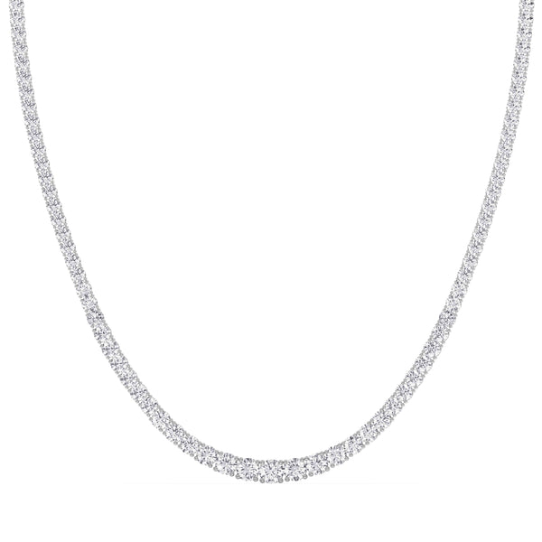 Platinum Lab-Grown Diamond Graduated Necklace – 20ctw, Certified