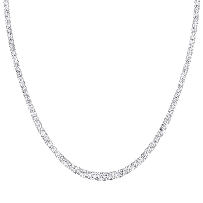 Platinum Lab-Grown Diamond Graduated Necklace – 20ctw, Certified