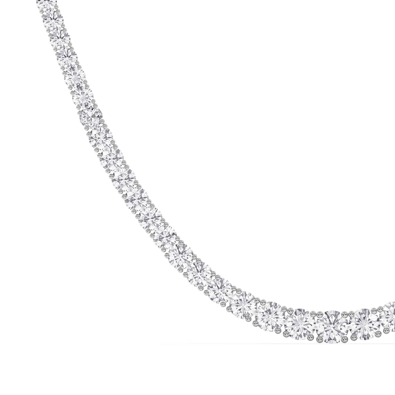 Platinum Lab-Grown Diamond Graduated Necklace – 20ctw, Certified