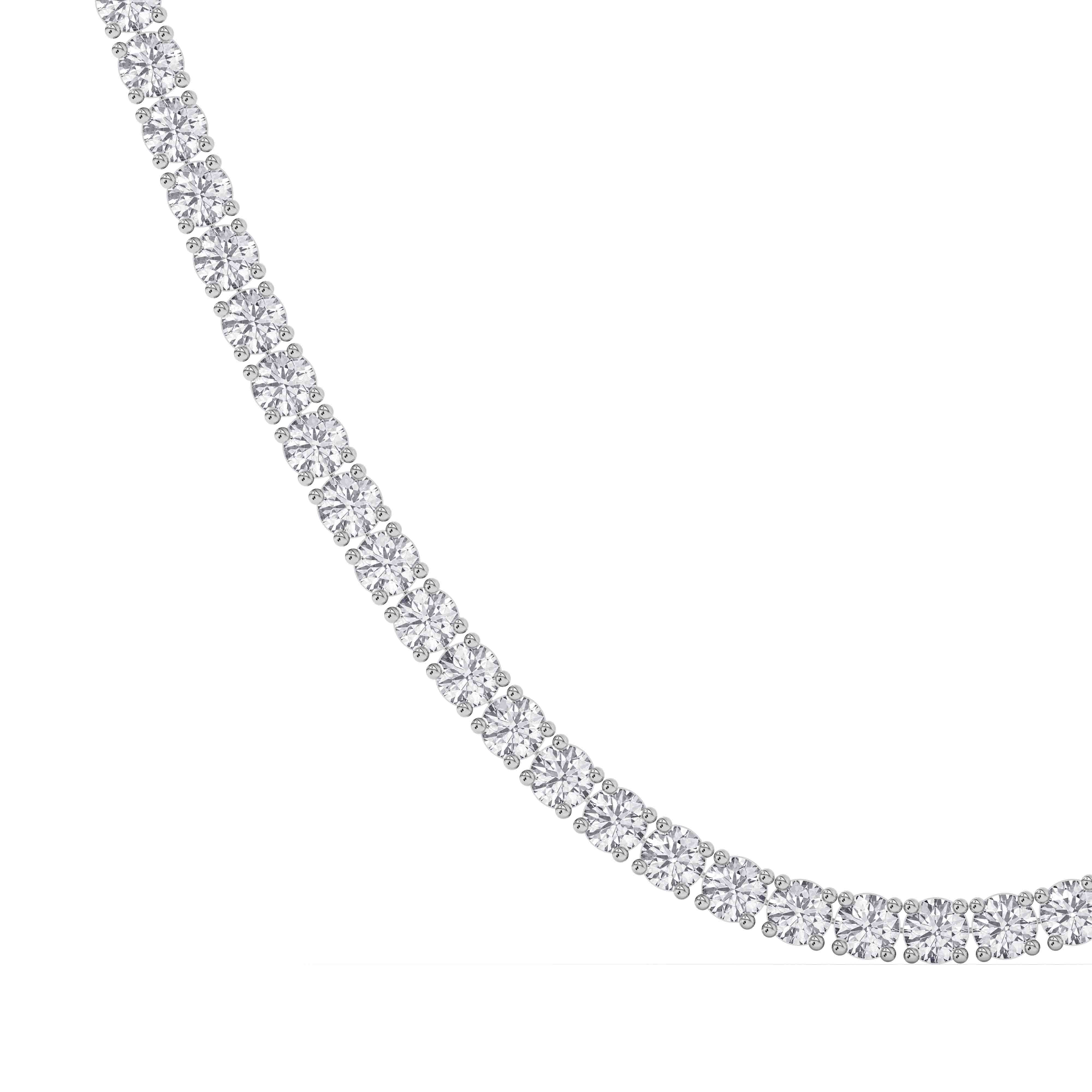4 Prong Round Diamond Tennis Necklace