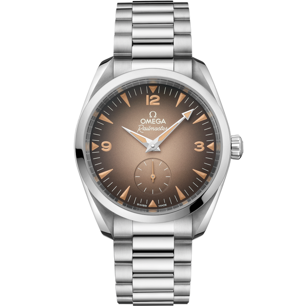 Omega Seamaster Railmaster Tropical Brown Gradient Self-Winding Watch soldier shot