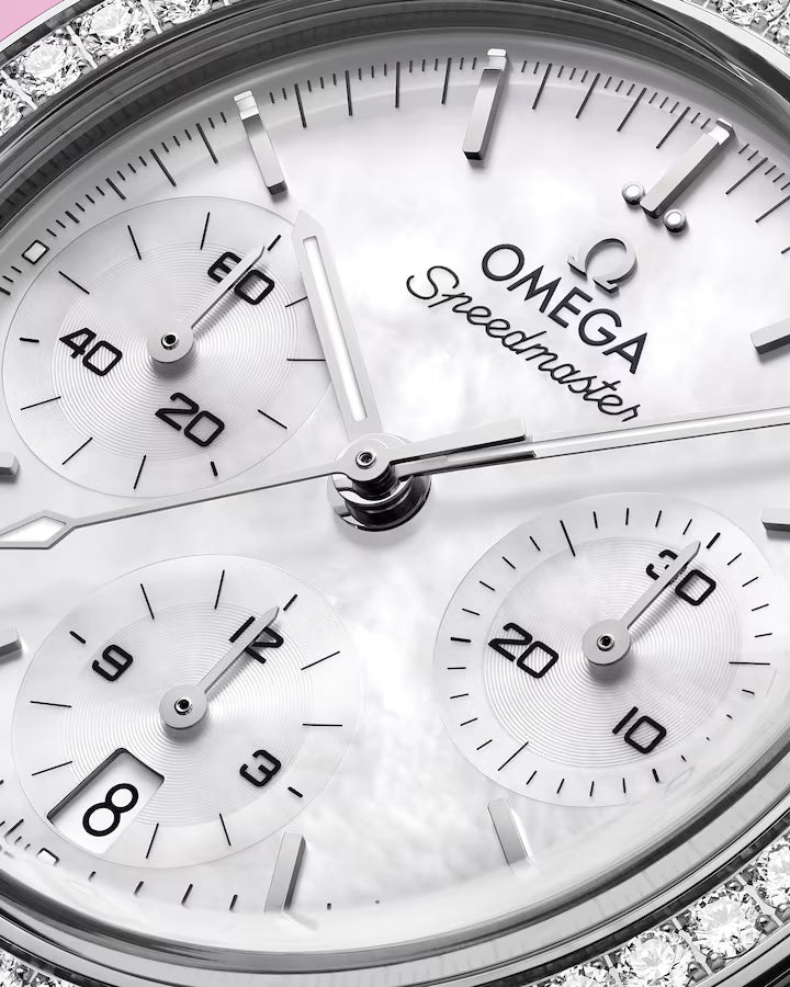 Close view of Omega Speedmaster 38 Co-Axial Chronometer Chronograph 38mm Watch - 324.15.38.50.05.001