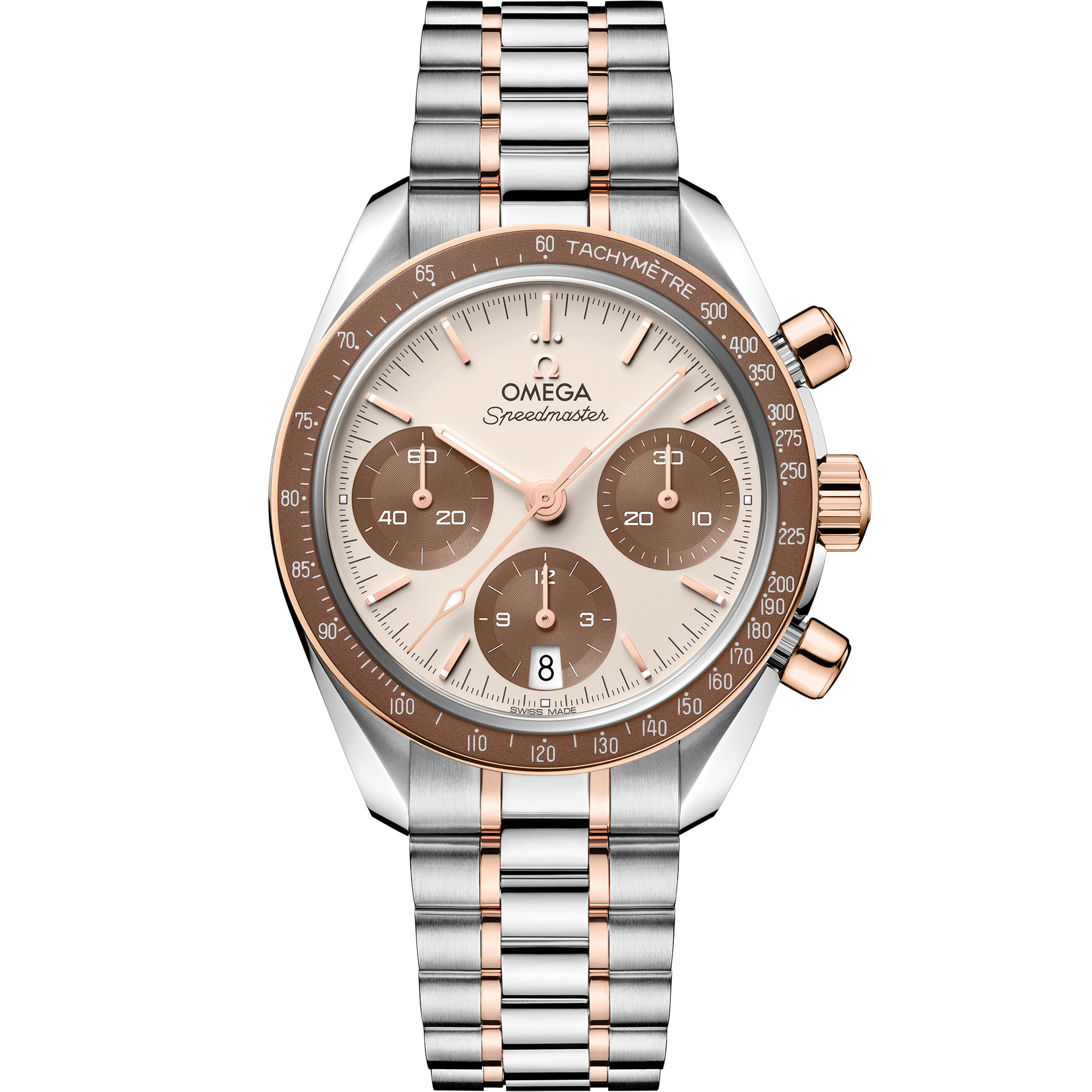 Speedmaster 38 mm, steel - Sedna™ gold on steel - Sedna™ gold - 32420385002002