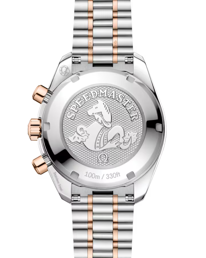 Back view of Omega Speedmaster 38 Co-Axial Chronometer Chronograph 38mm Watch - 324.20.38.50.02.002