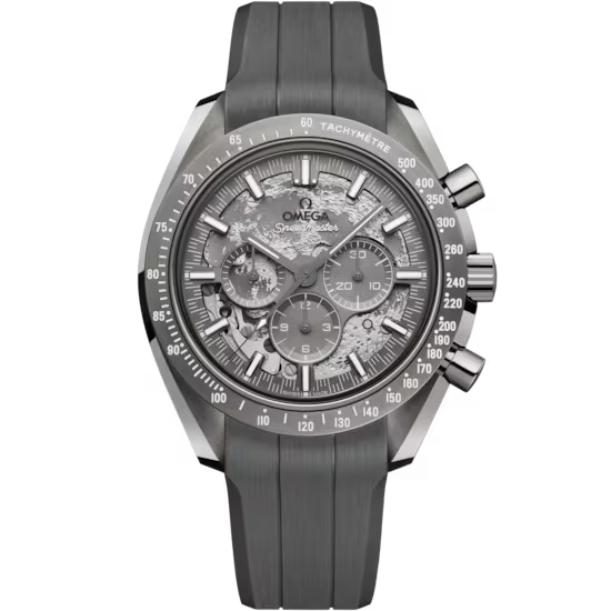 Front View of Omega Speedmaster Dark Side of the Moon Gray 44.25mm 31092445006002