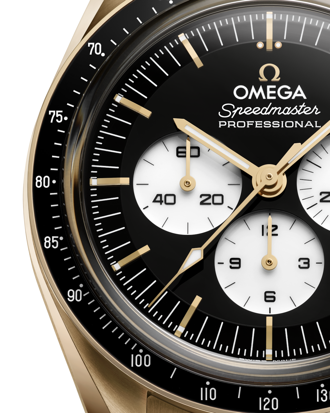 OMEGA Speedmaster Professional Moonwatch "Reverse Panda" Moonshine Gold dial