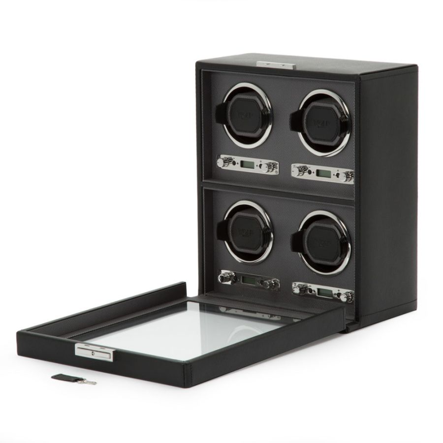 Open view of Wolf 1834 Classic 4 Piece Watch Winder 456702